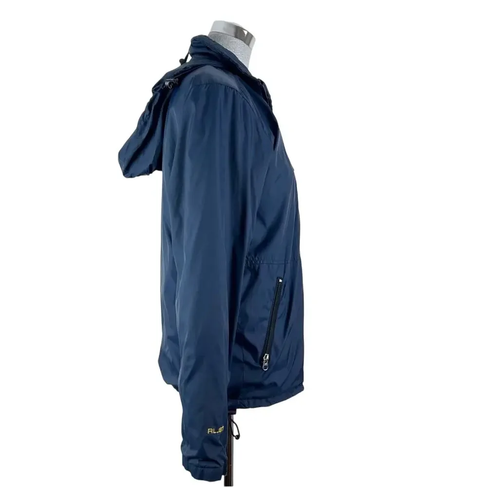 Ralph Lauren Polo Jeans Vintage Windbreaker Fleece Lined‎ Spell Out Sleeve As-is